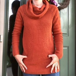 The Limited Orange Cowl Neck Sweater 
